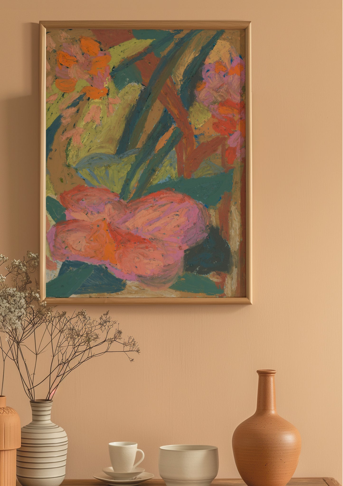 Oil Pastel Flower Print