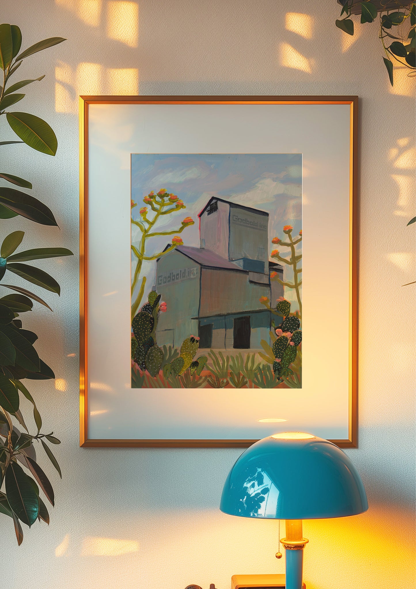 Vintage Western Desert Grain Elevator Original Print