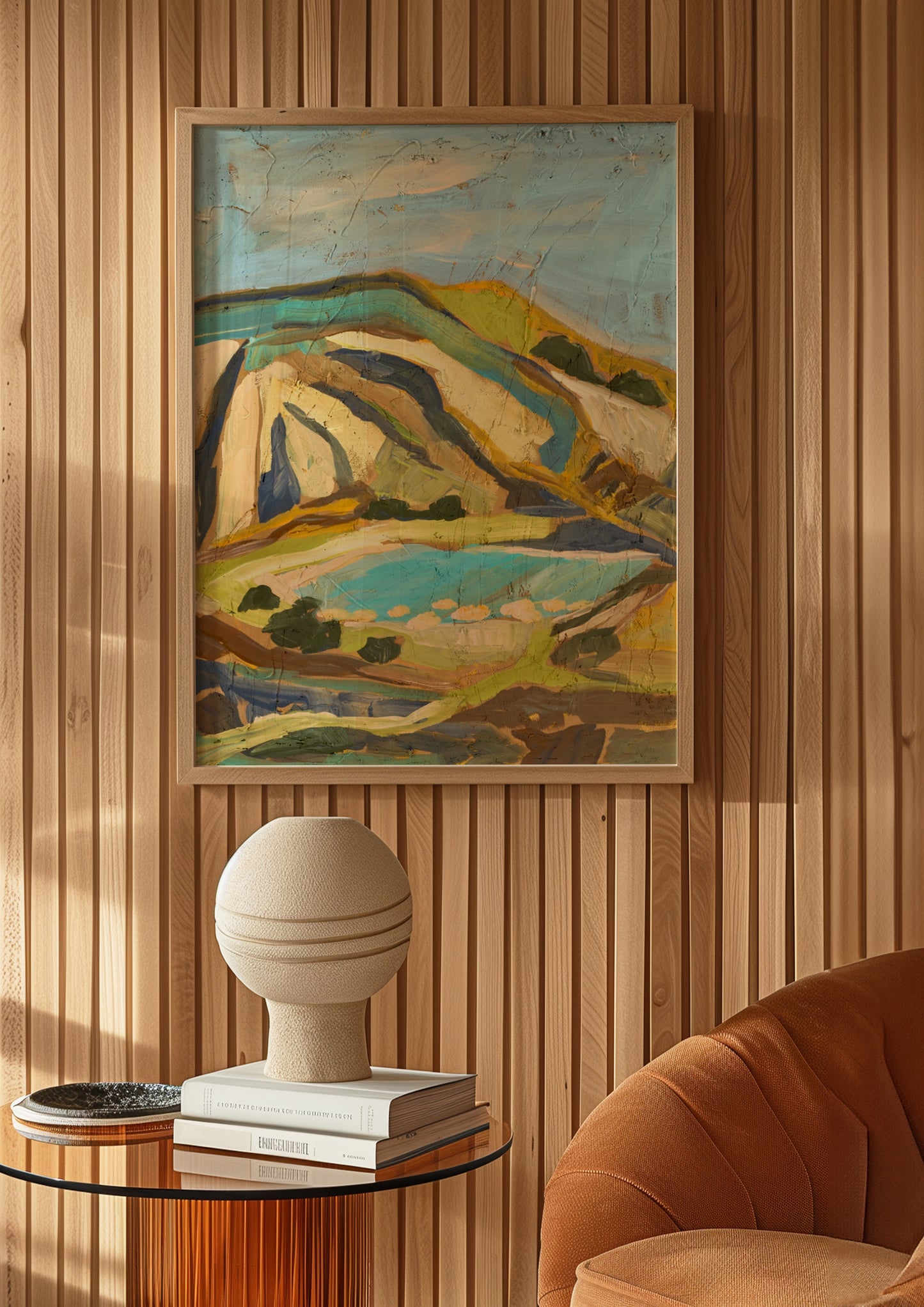 California Neutral Pastel Minimalist Mountain Landscape Print