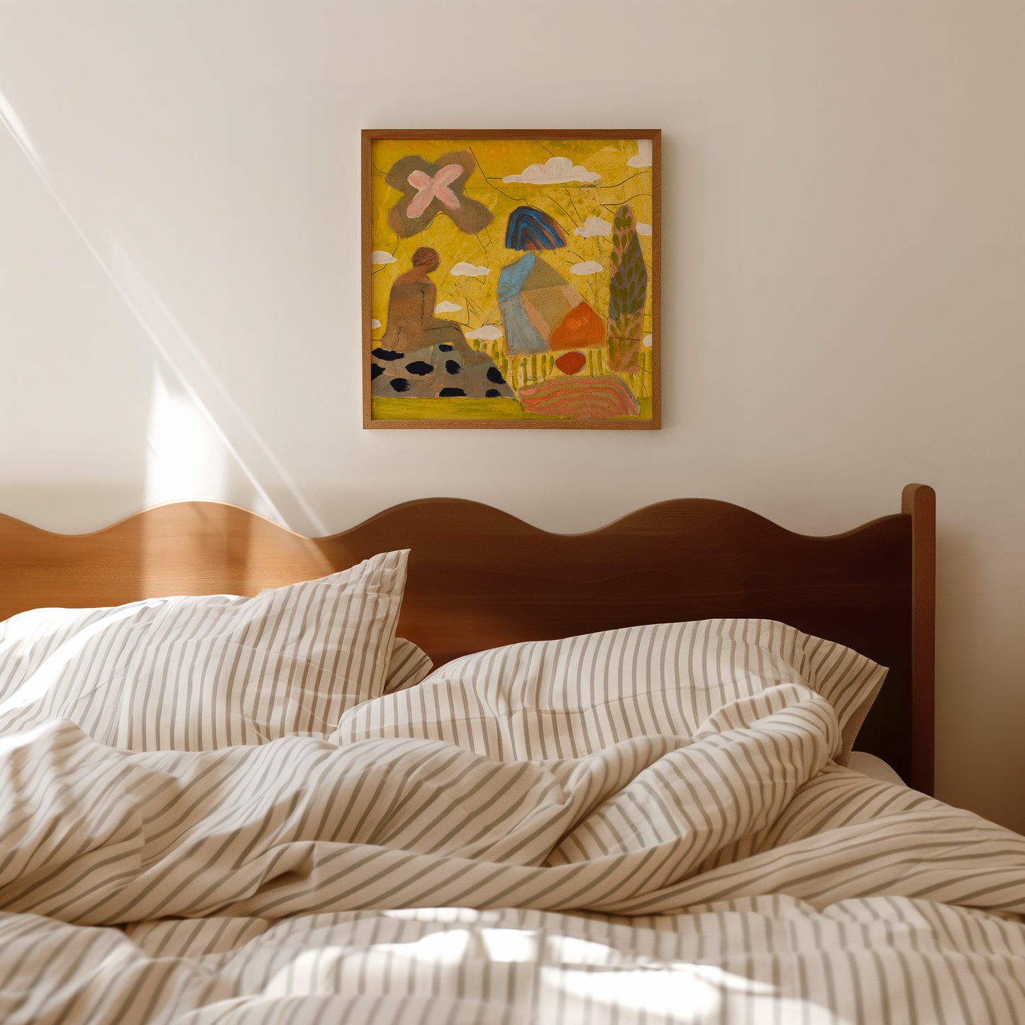 Vibrant Yellow Abstract Figure Art Print