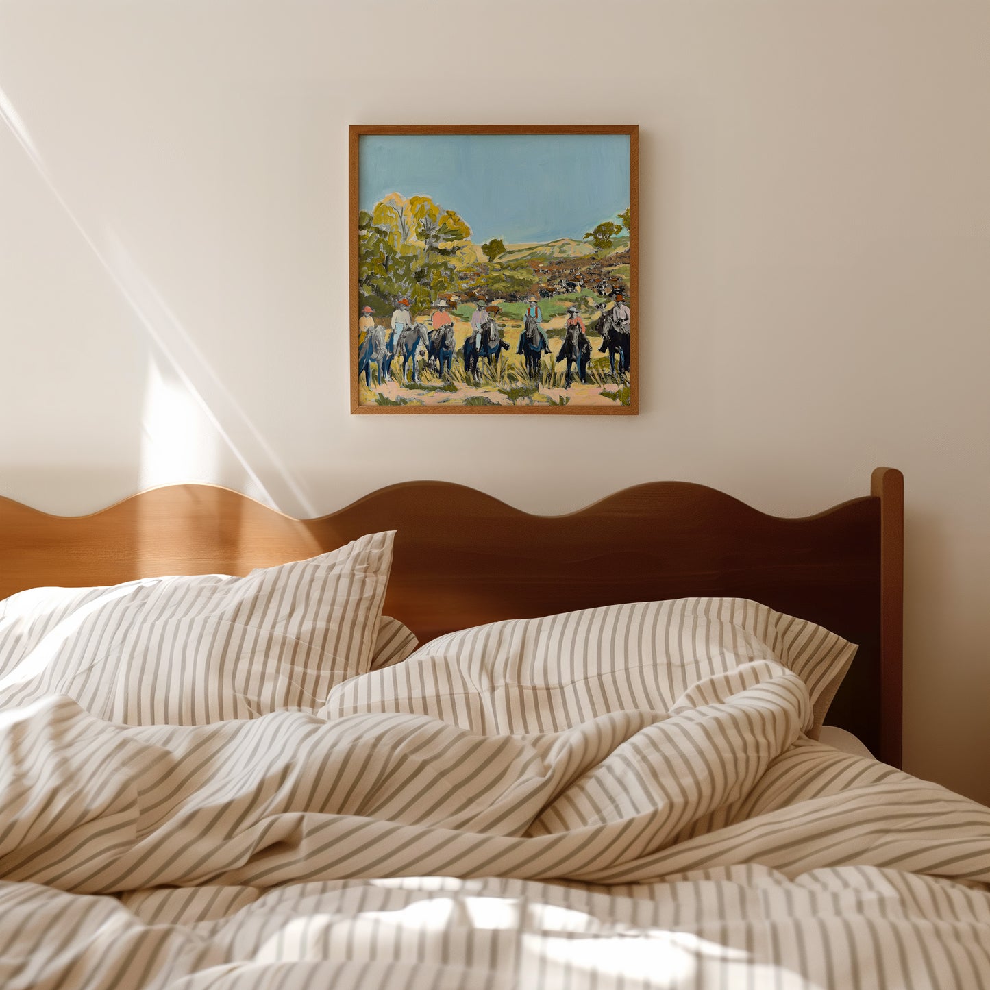 Vintage Western Cowboys Landscape Art Print