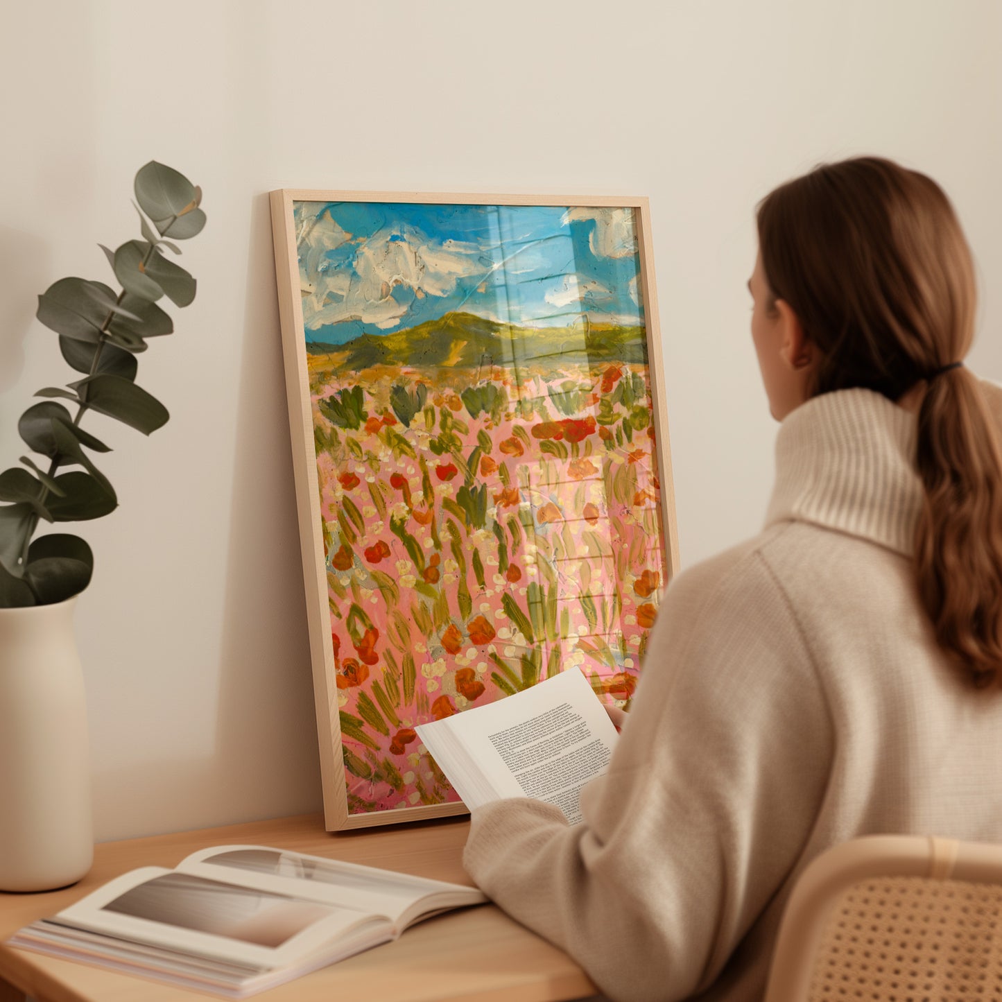 Impressionist California Poppy Wildflower Painting Print