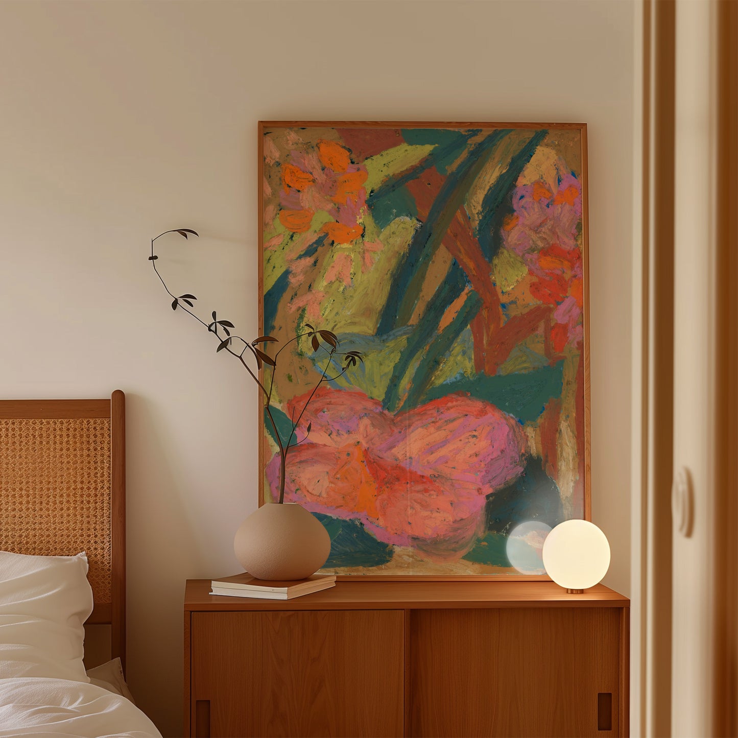 Oil Pastel Flower Print