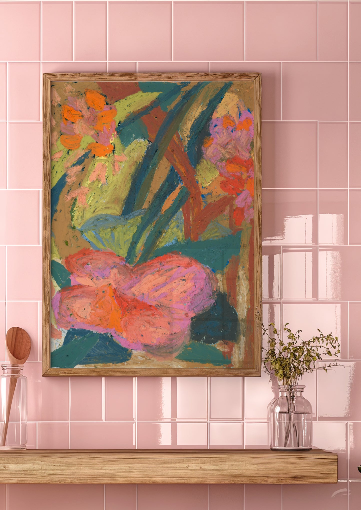 Oil Pastel Flower Print
