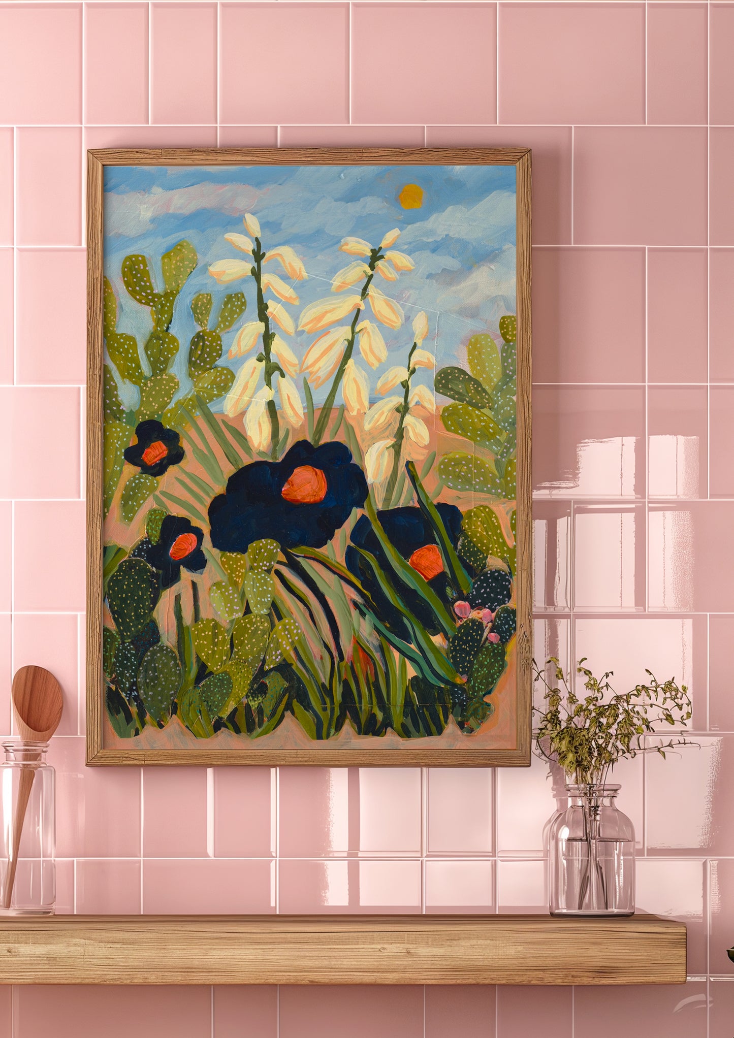 Desert Floral Yucca Cactus Print