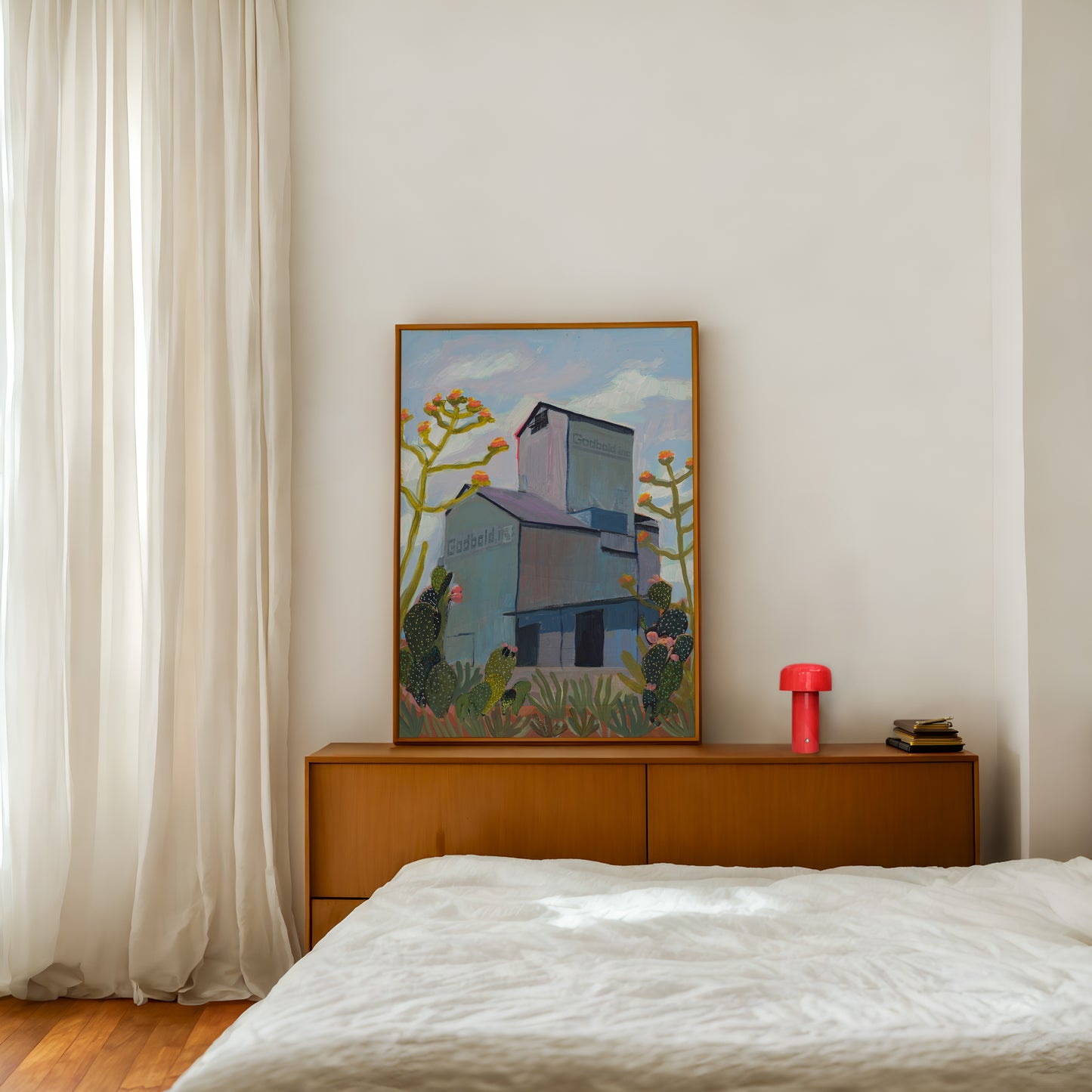 Vintage Western Desert Grain Elevator Original Print