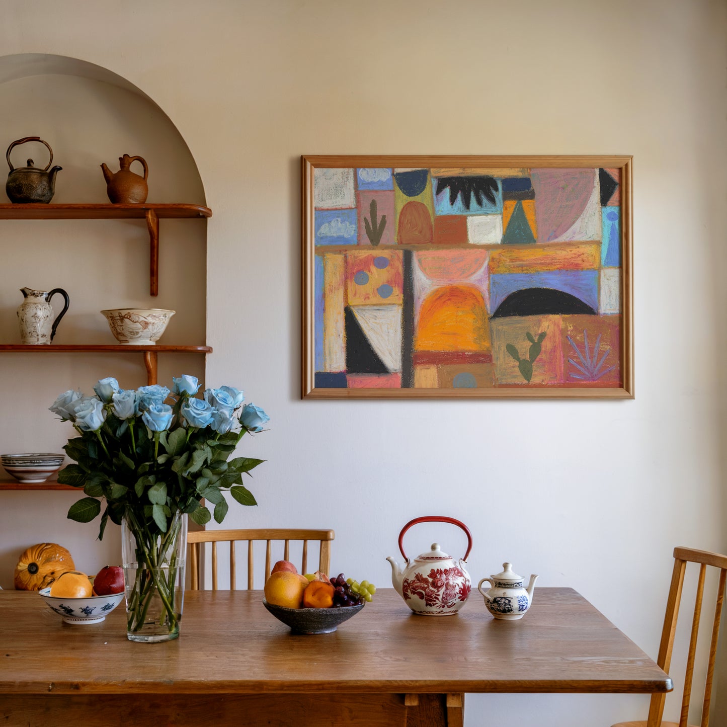 Southwestern Midcentury Collage Vintage Art Print