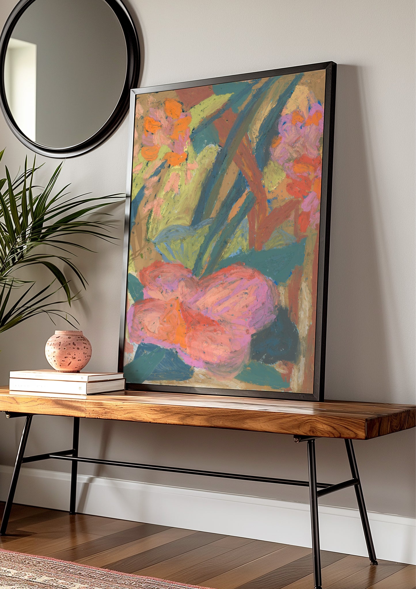 Oil Pastel Flower Print