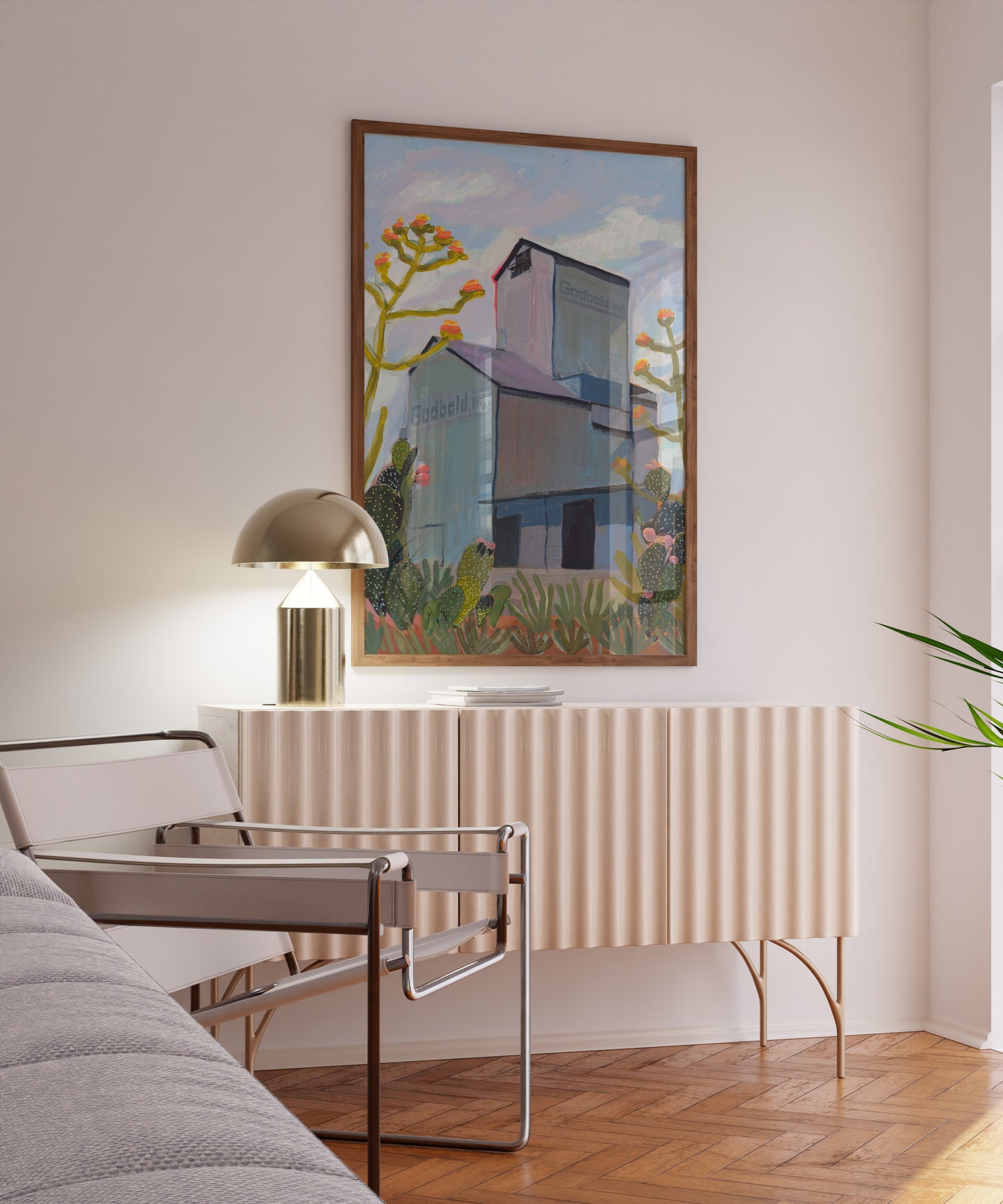 Vintage Western Desert Grain Elevator Original Print