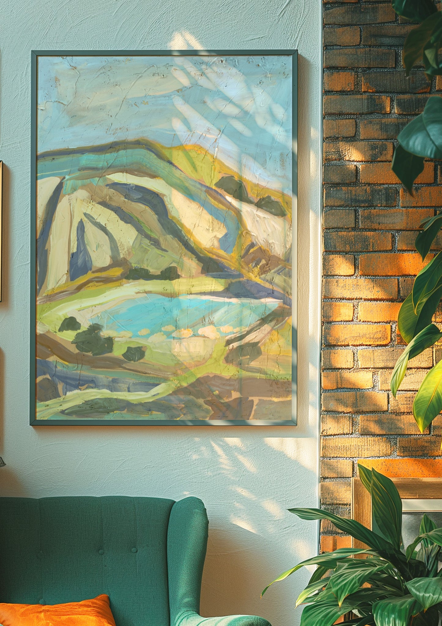 California Neutral Pastel Minimalist Mountain Landscape Print