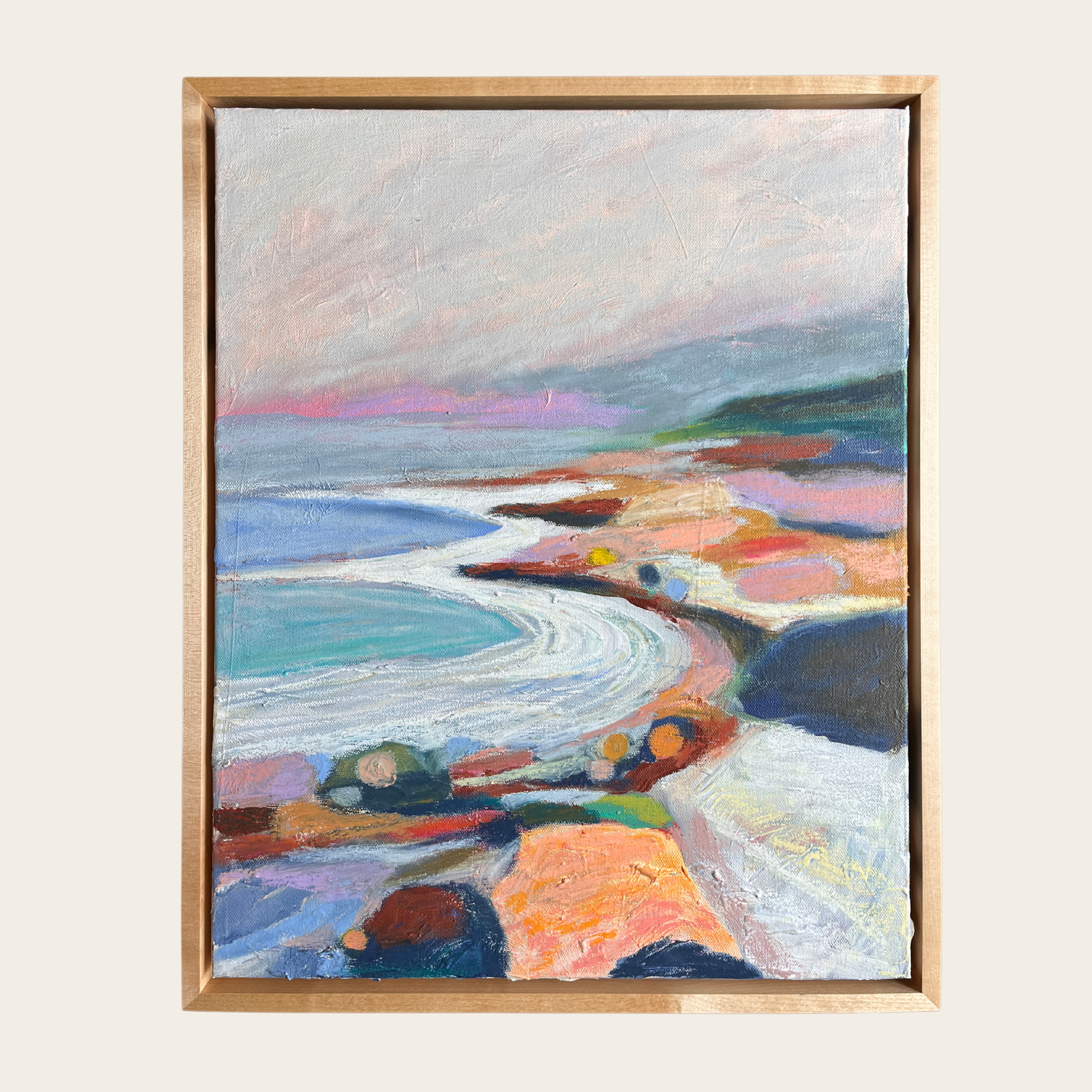 Santa Barbara California Beach Coastal Landscape Oil Pastel