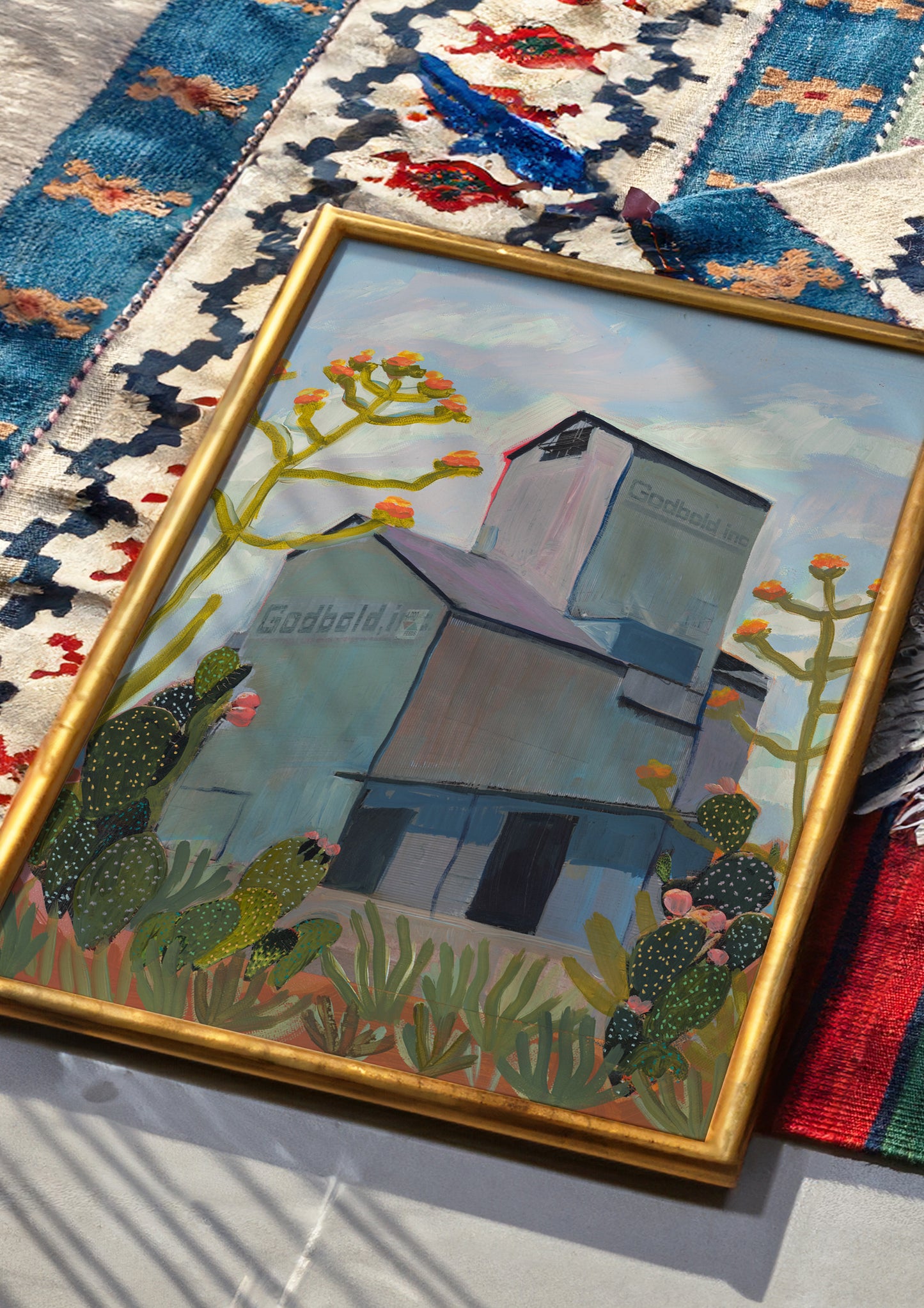 Vintage Western Desert Grain Elevator Original Print