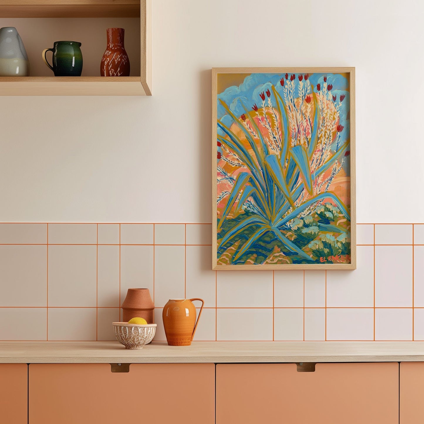 Agave Ocotillo Plant Print - El Baker Art