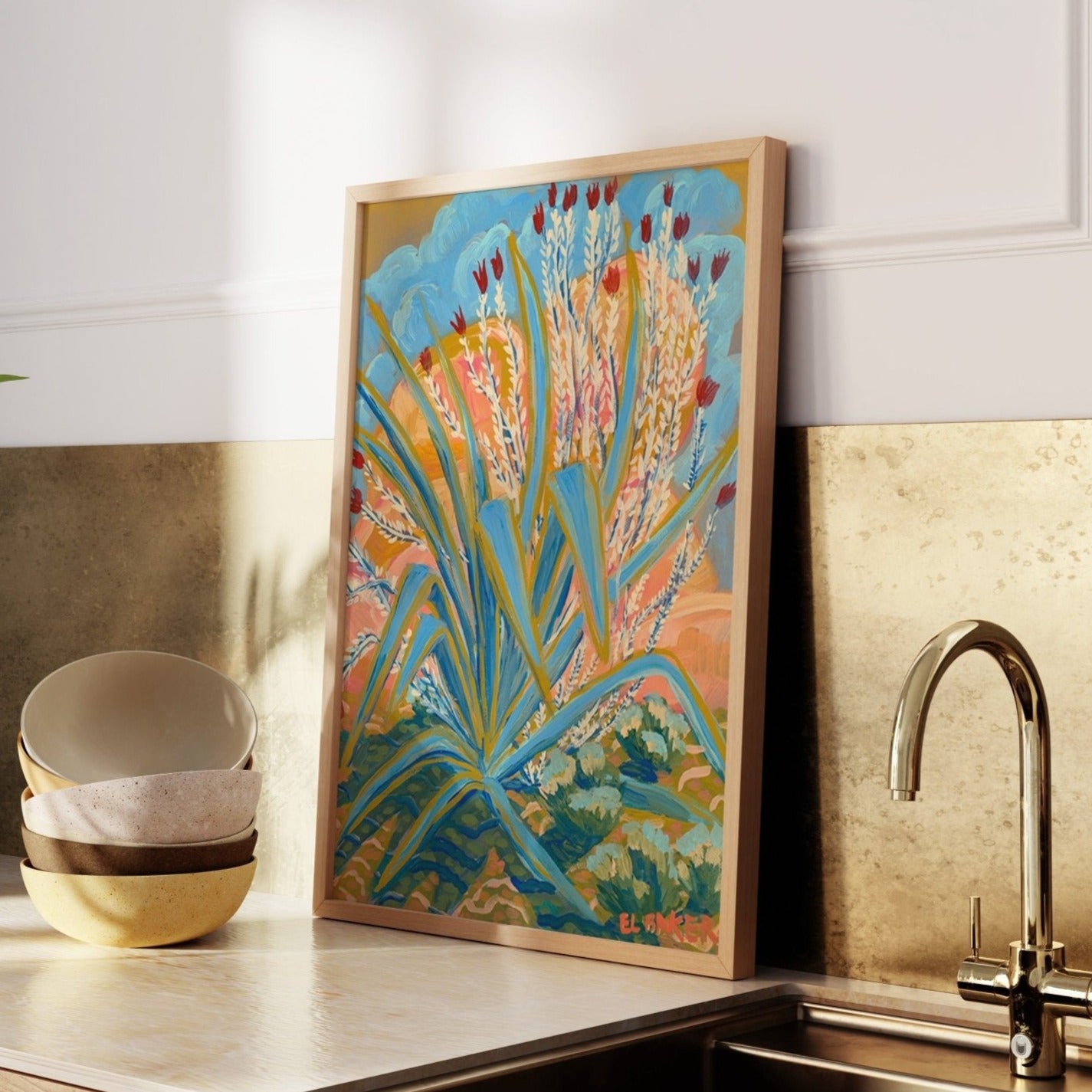 Agave Ocotillo Plant Print - El Baker Art