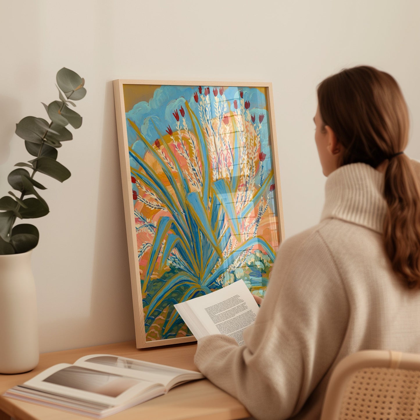Agave Ocotillo Plant Print - El Baker Art