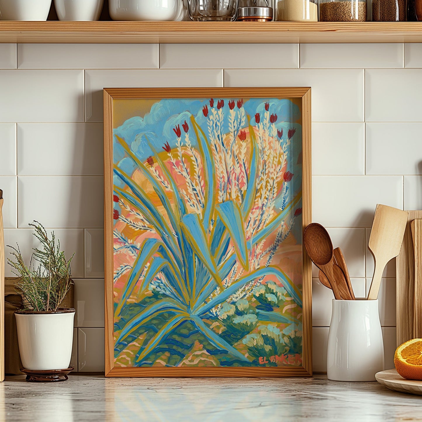 Agave Ocotillo Plant Print - El Baker Art
