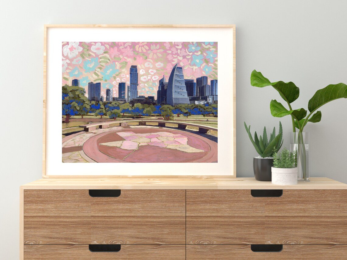Austin Skyline Print - El Baker Art