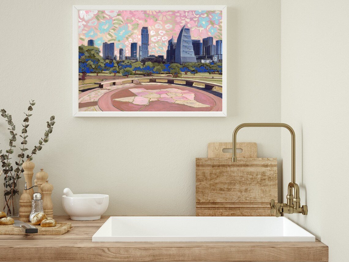 Austin Skyline Print - El Baker Art