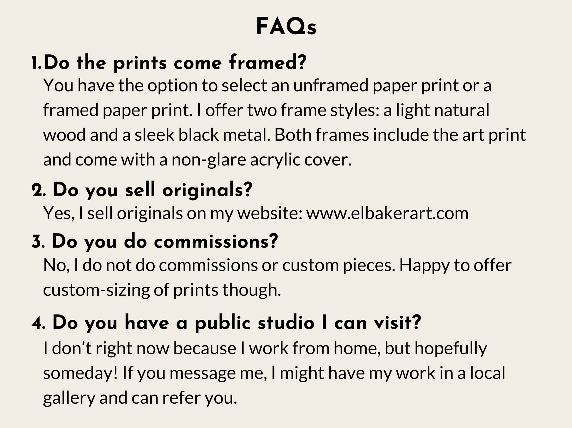 a poster with a question about faq's