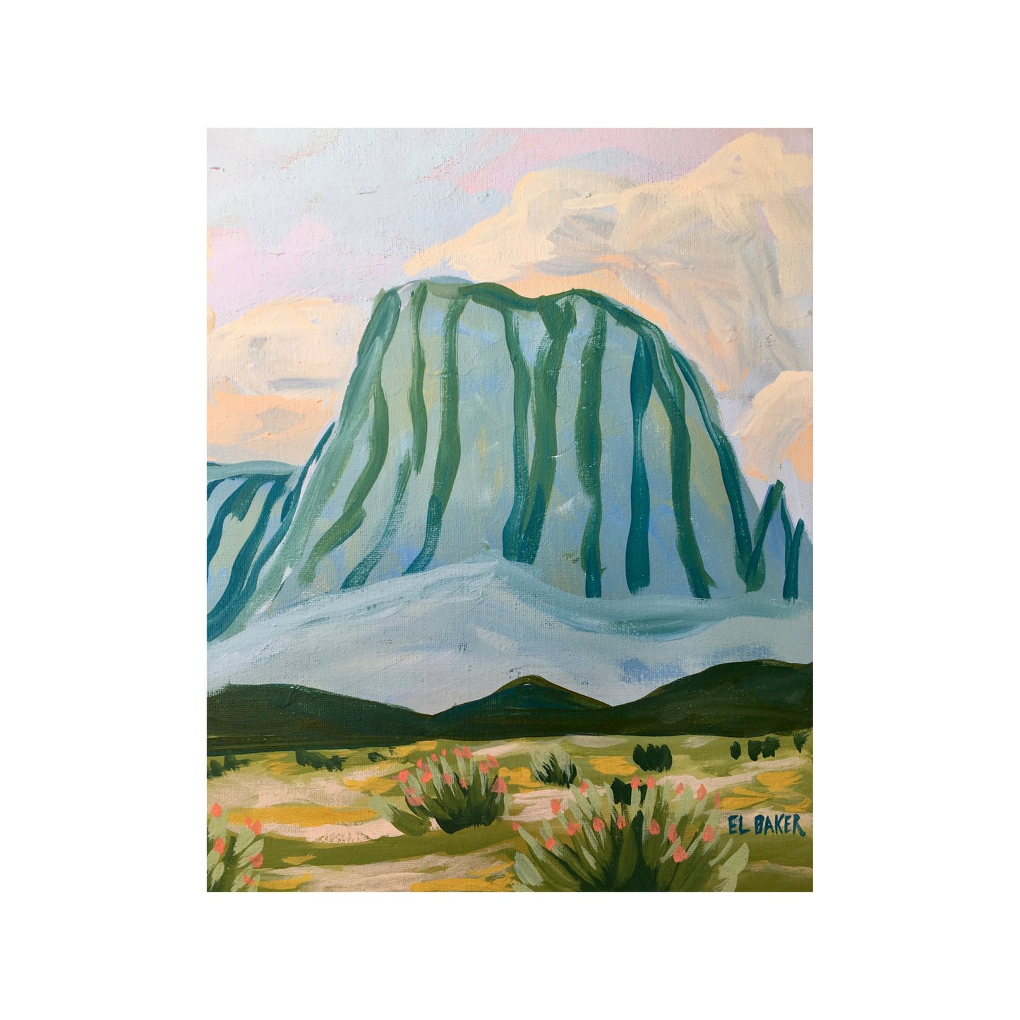 Big Bend Country Drive Original Artwork - El Baker Art