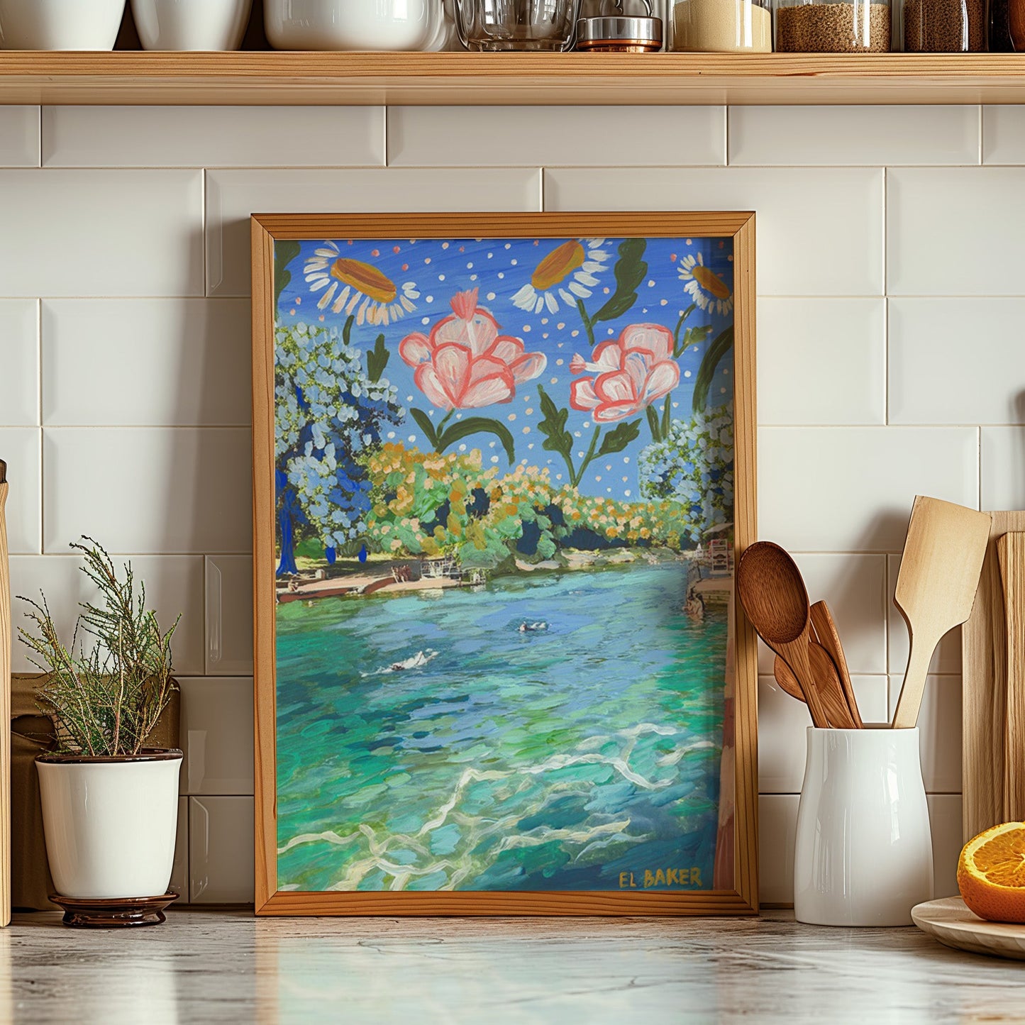 Botanical Barton Springs Print - El Baker Art