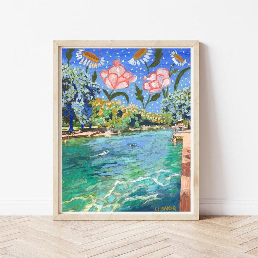 Botanical Barton Springs Print - El Baker Art