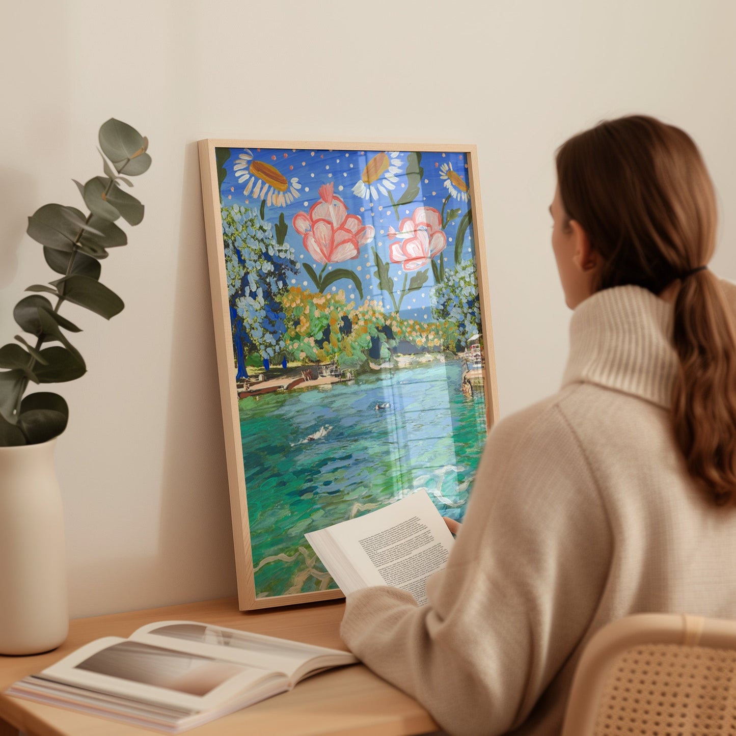 Botanical Barton Springs Print - El Baker Art