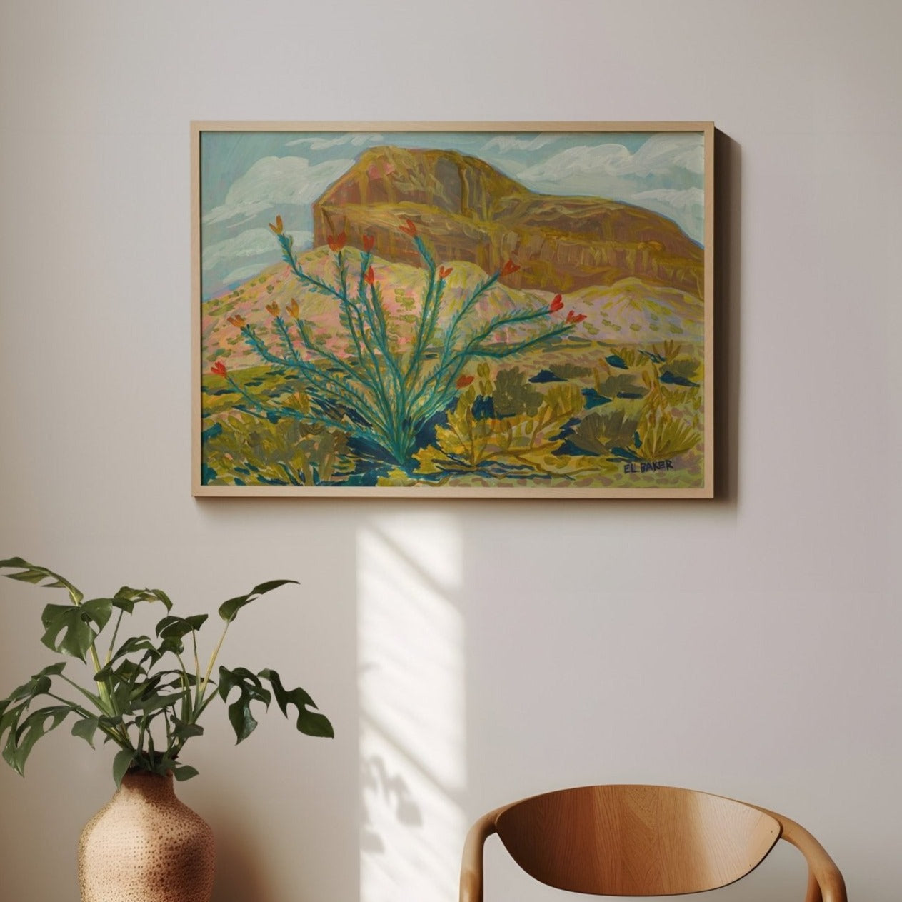 Botanical Ocotillo Western Landscape Print - El Baker Art
