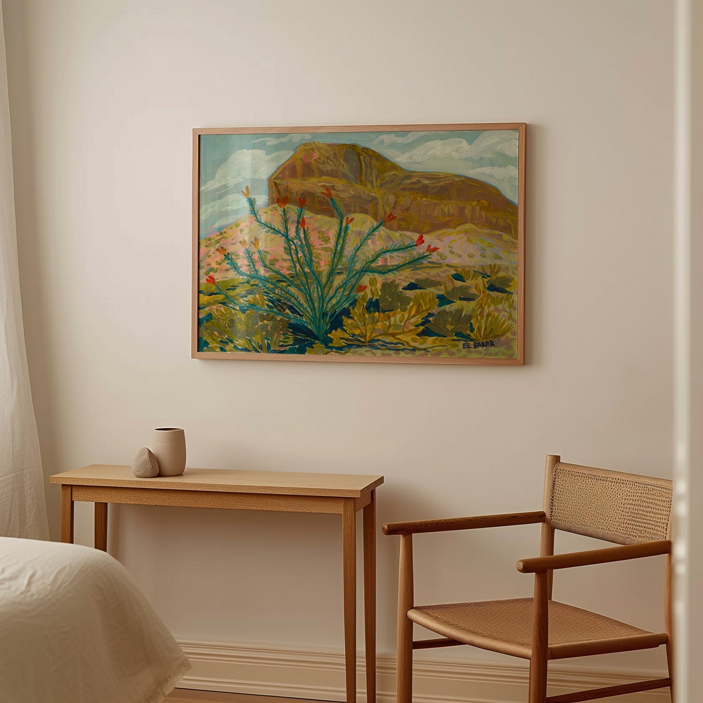 Botanical Ocotillo Western Landscape Print - El Baker Art