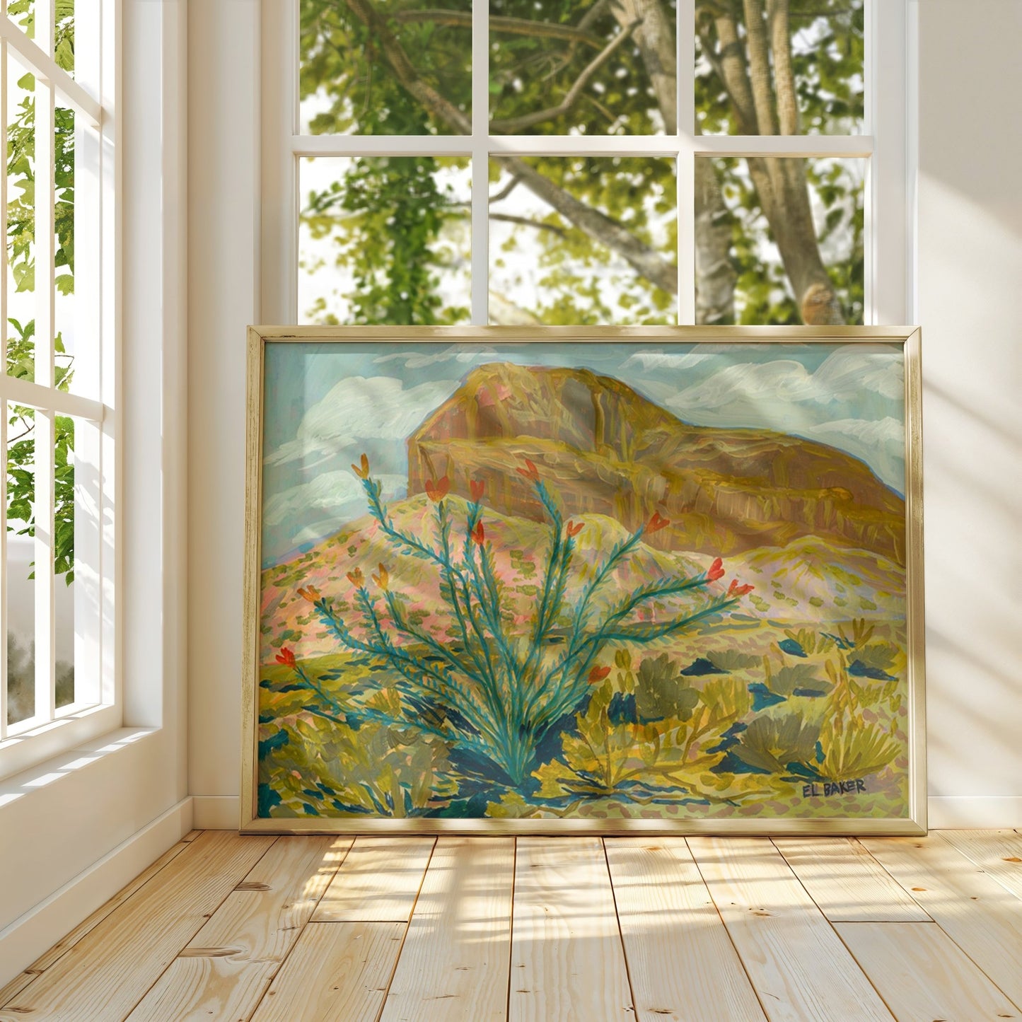 Botanical Ocotillo Western Landscape Print - El Baker Art