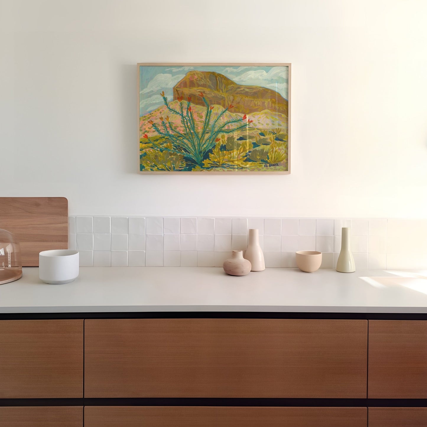 Botanical Ocotillo Western Landscape Print - El Baker Art