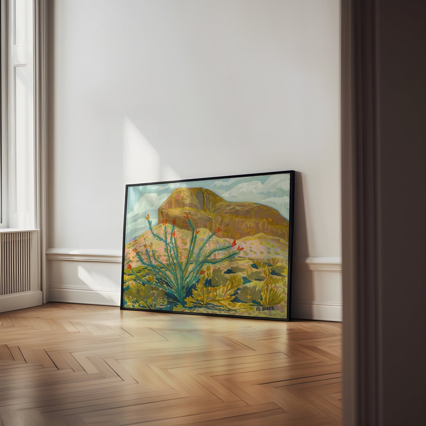 Botanical Ocotillo Western Landscape Print - El Baker Art