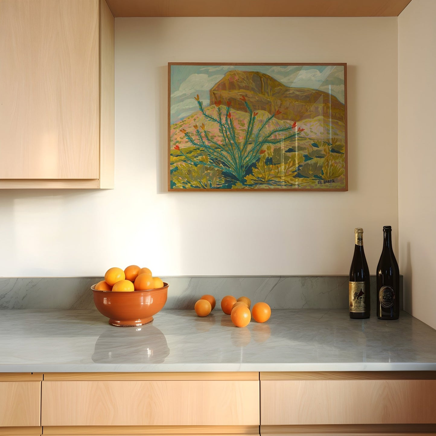 Botanical Ocotillo Western Landscape Print - El Baker Art