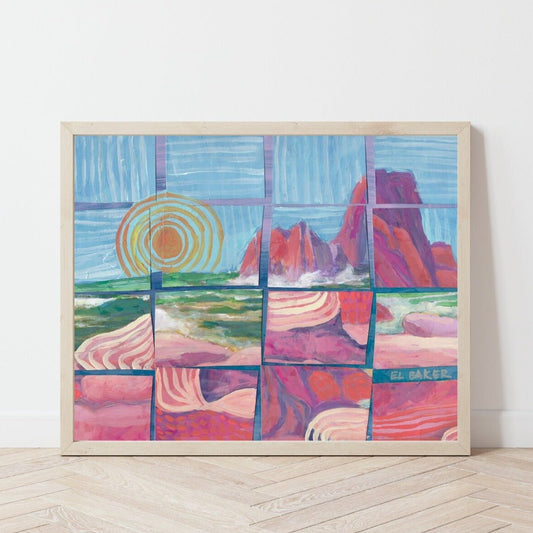 California Coastal Collage Print - El Baker Art