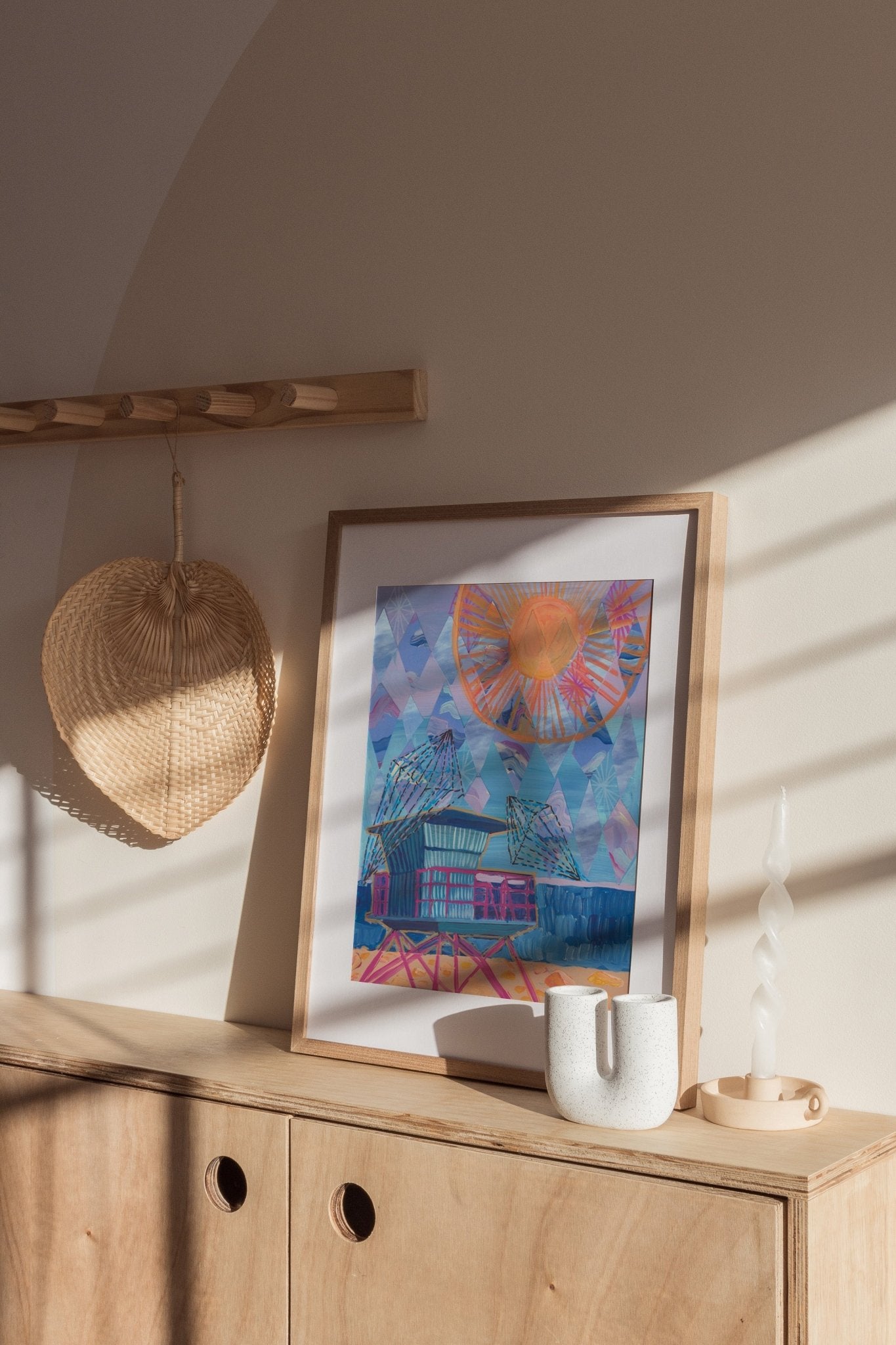 California Lifeguard Collage Print - El Baker Art