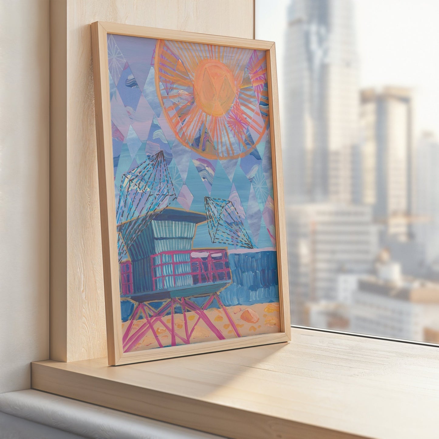 California Lifeguard Collage Print - El Baker Art