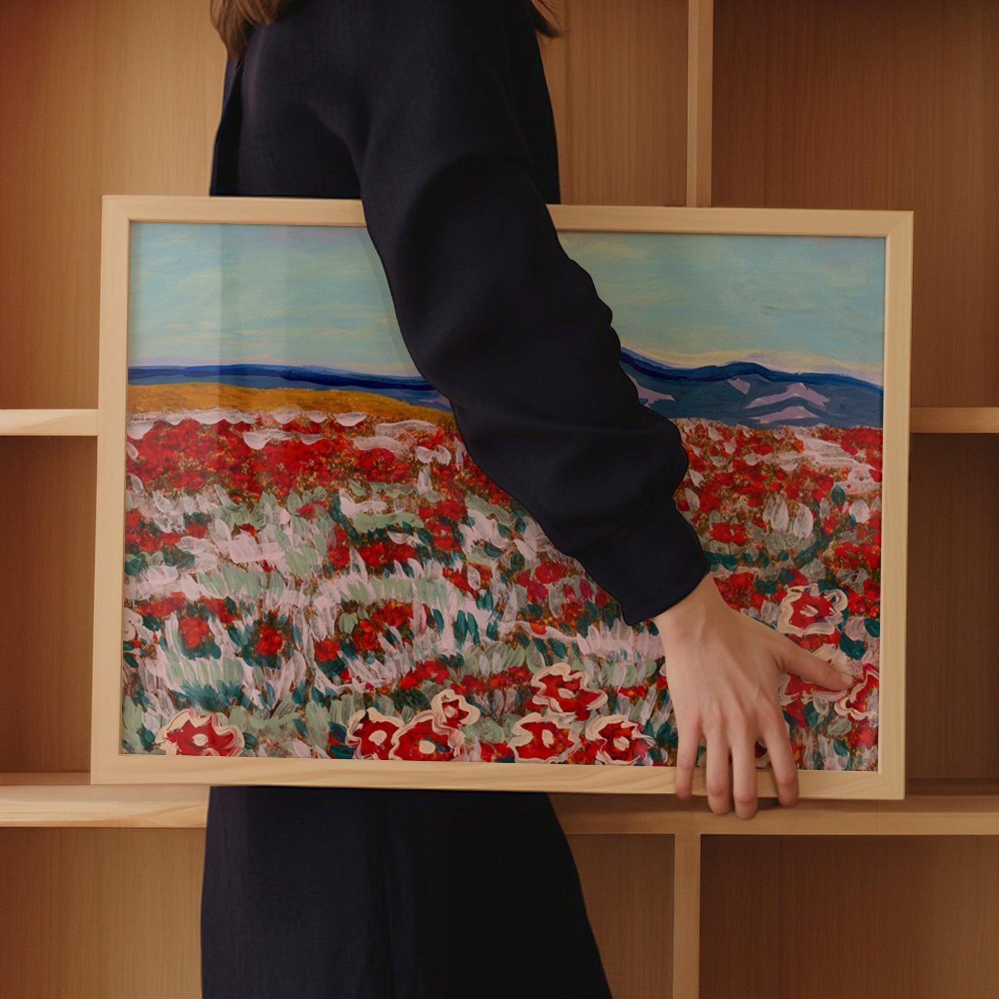 California Poppy Mountain Landscape Print - El Baker Art