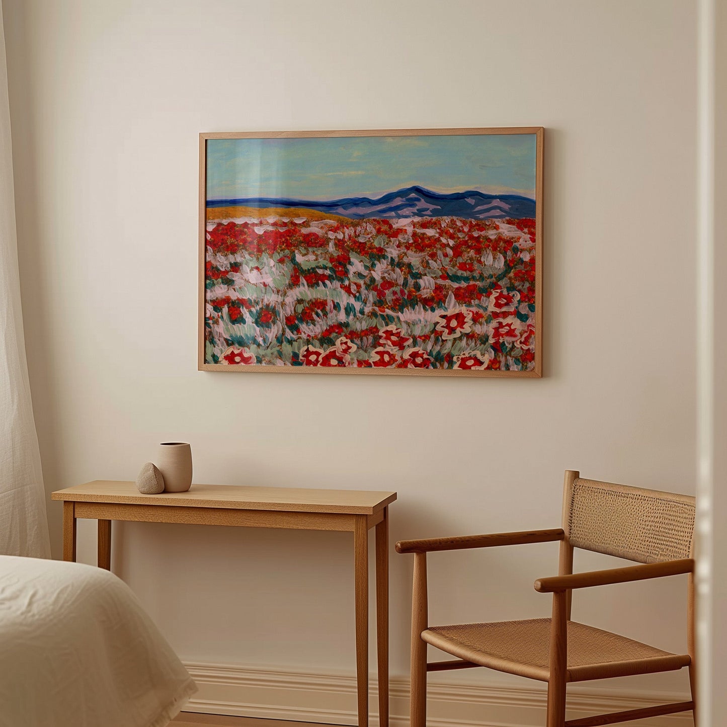 California Poppy Mountain Landscape Print - El Baker Art