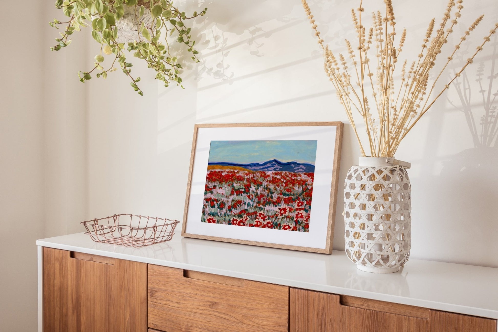 California Poppy Mountain Landscape Print - El Baker Art
