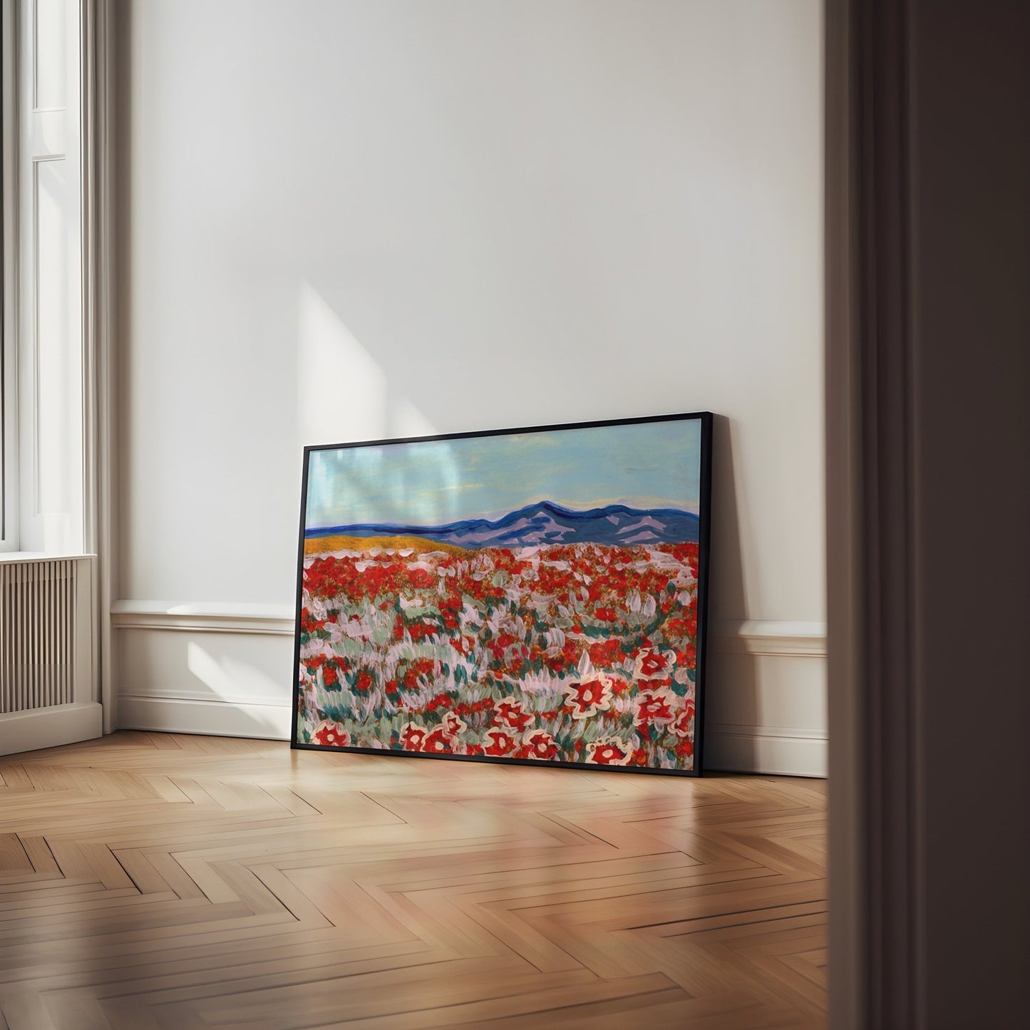 California Poppy Mountain Landscape Print - El Baker Art