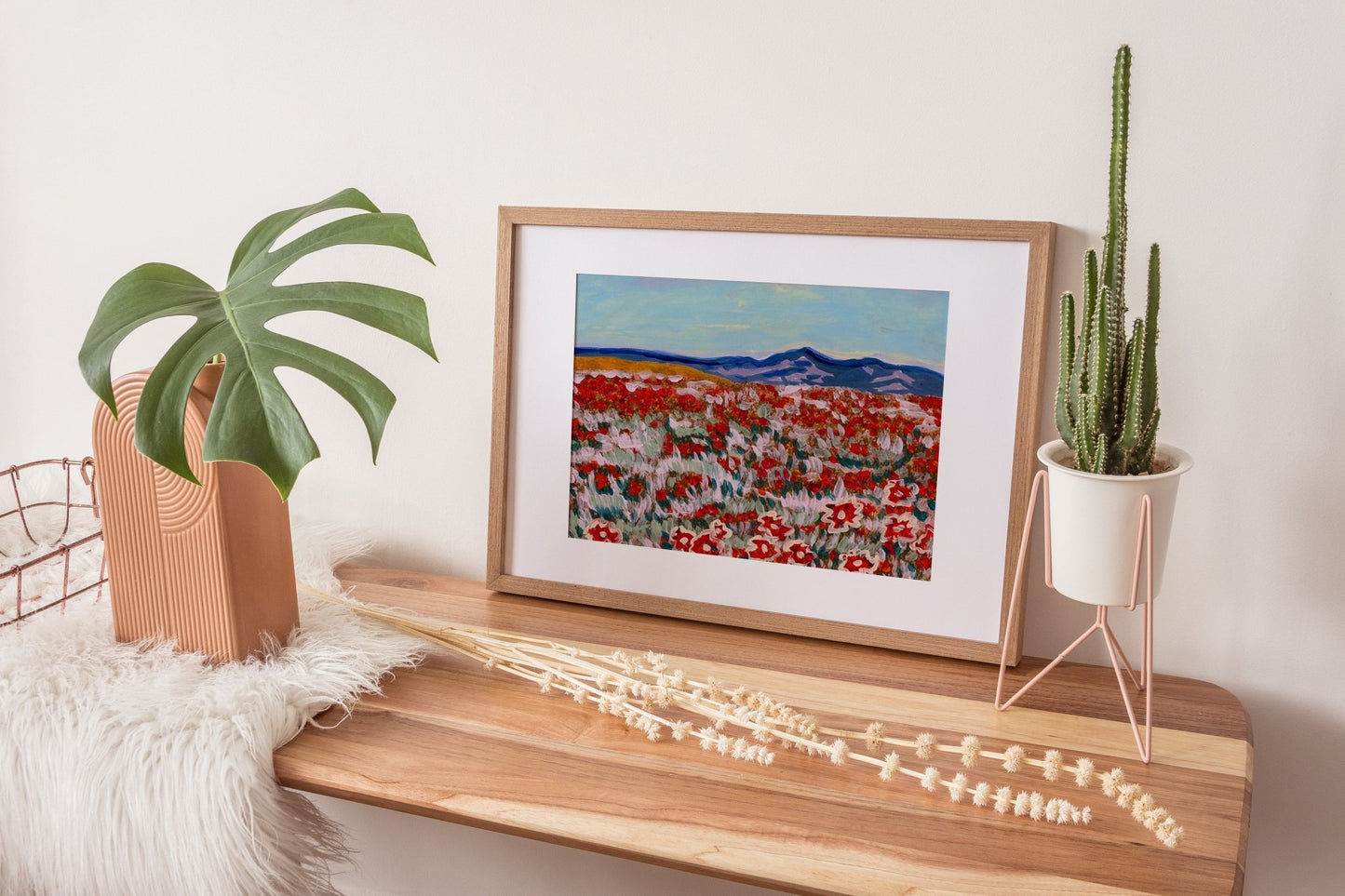 California Poppy Mountain Landscape Print - El Baker Art