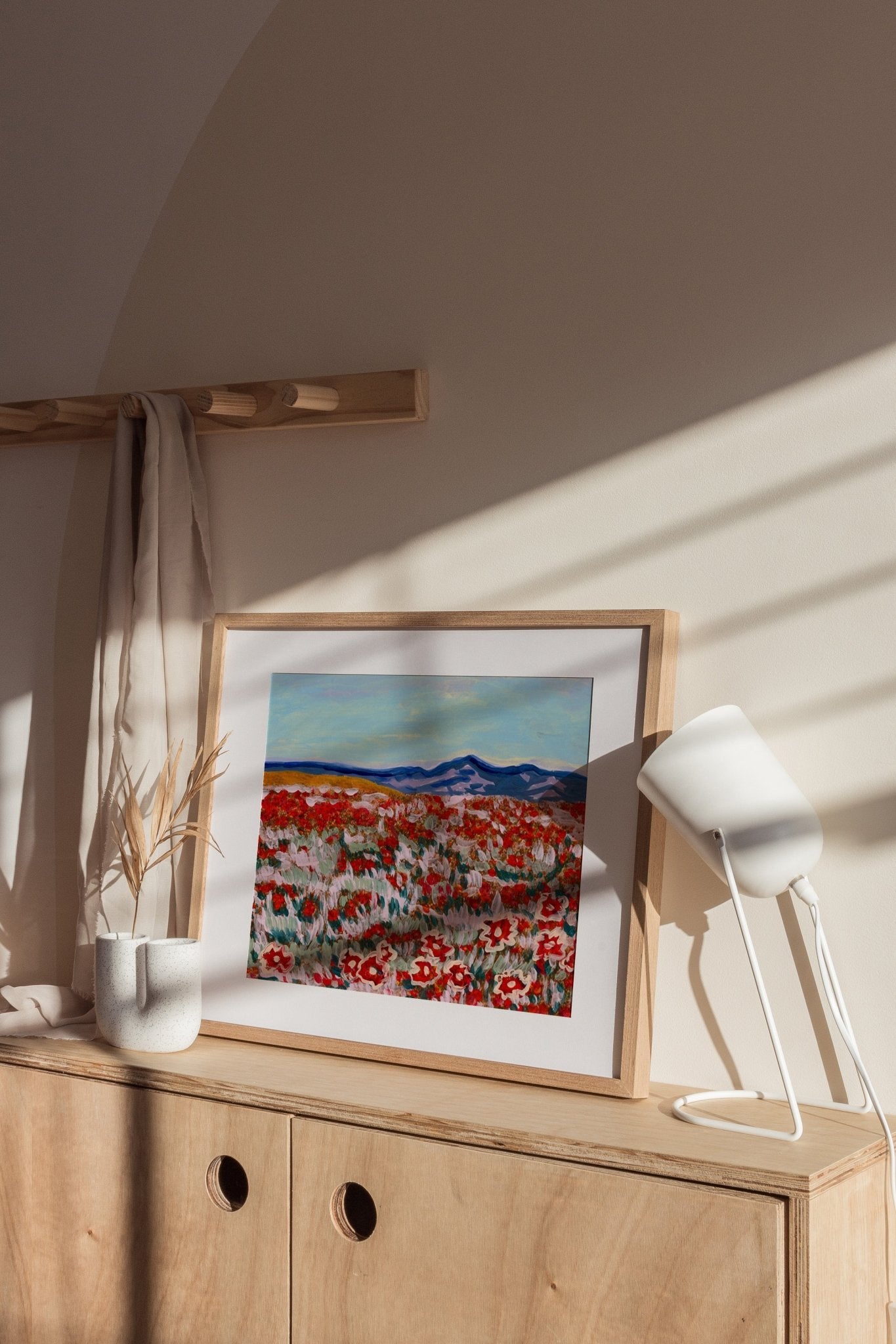 California Poppy Mountain Landscape Print - El Baker Art