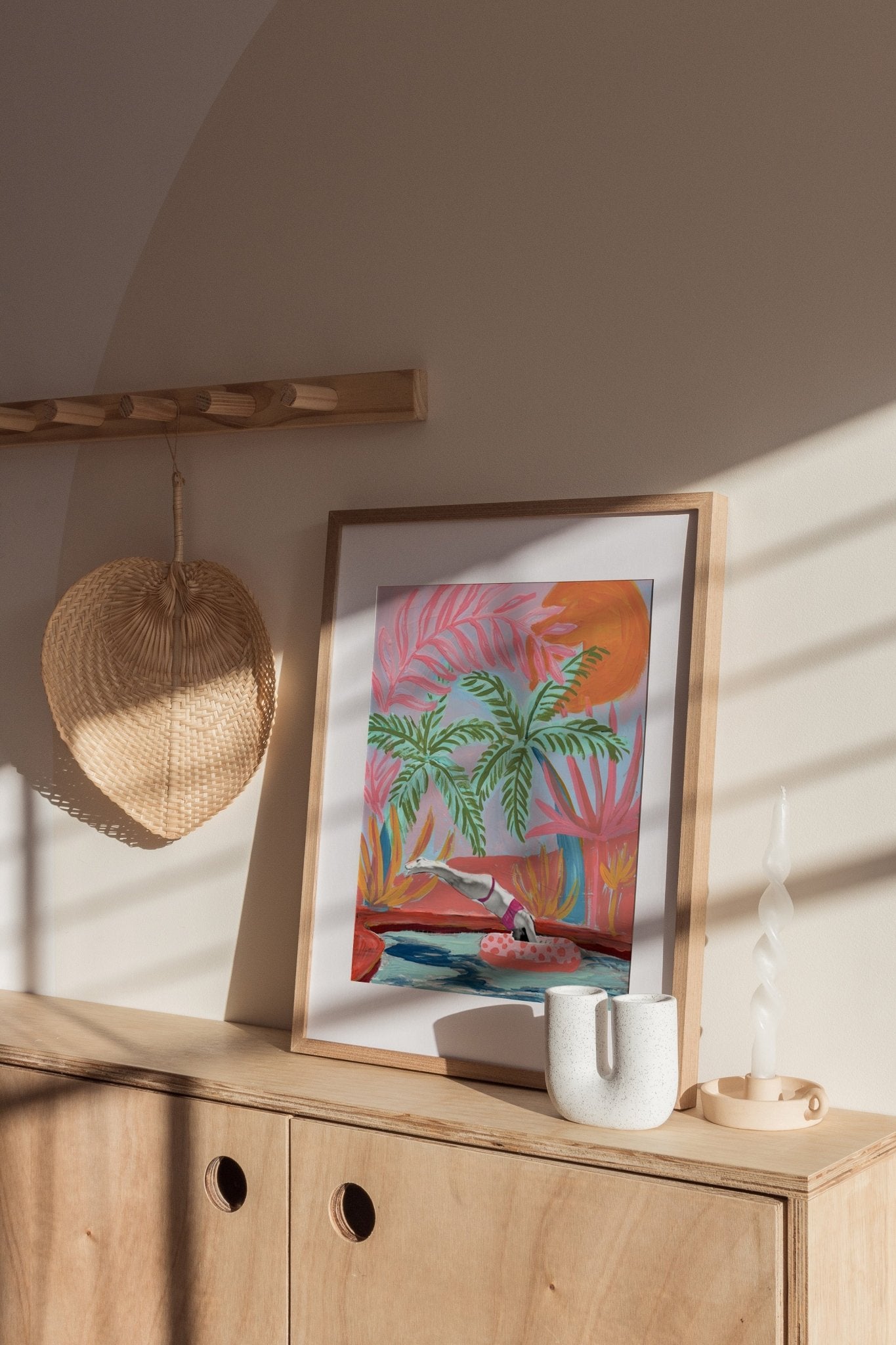 California Tropical Swimming Pool Print - El Baker Art