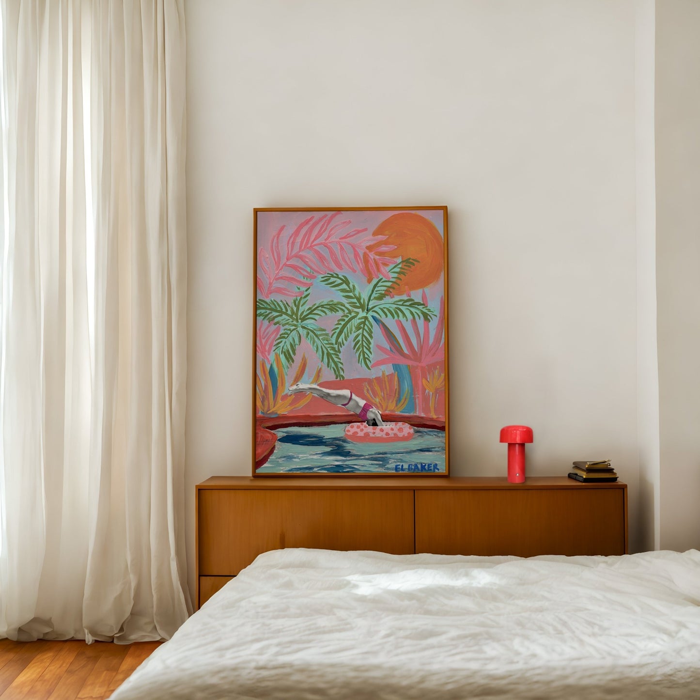 California Tropical Swimming Pool Print - El Baker Art