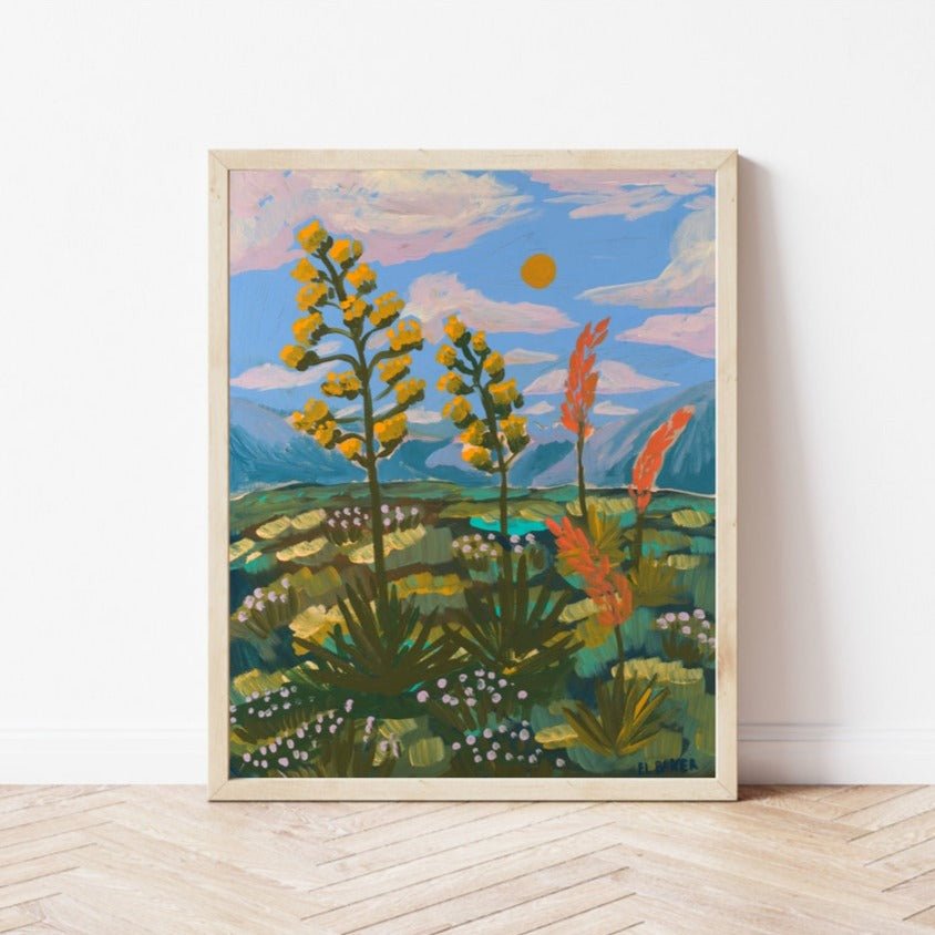 Century Plant Red Yucca Print - El Baker Art