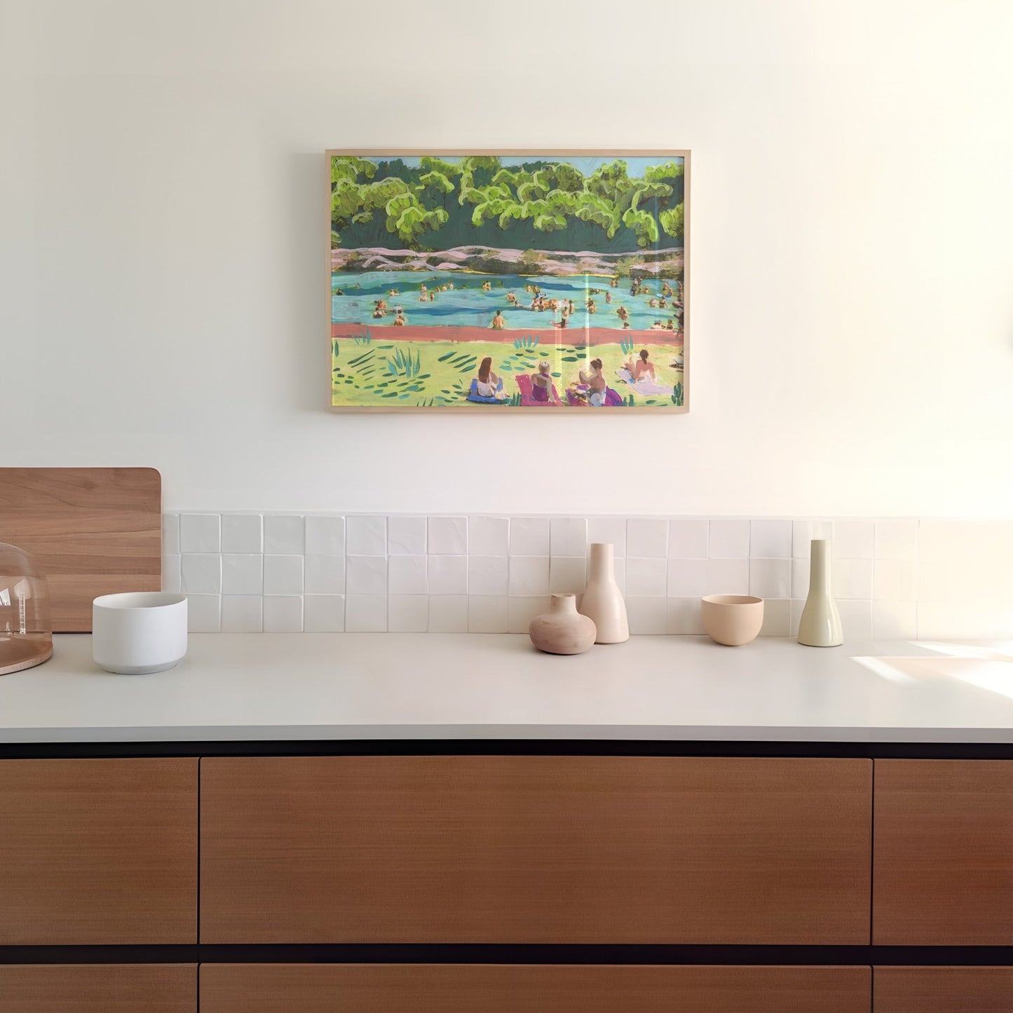 Colorful Barton Springs Swimming Print - El Baker Art