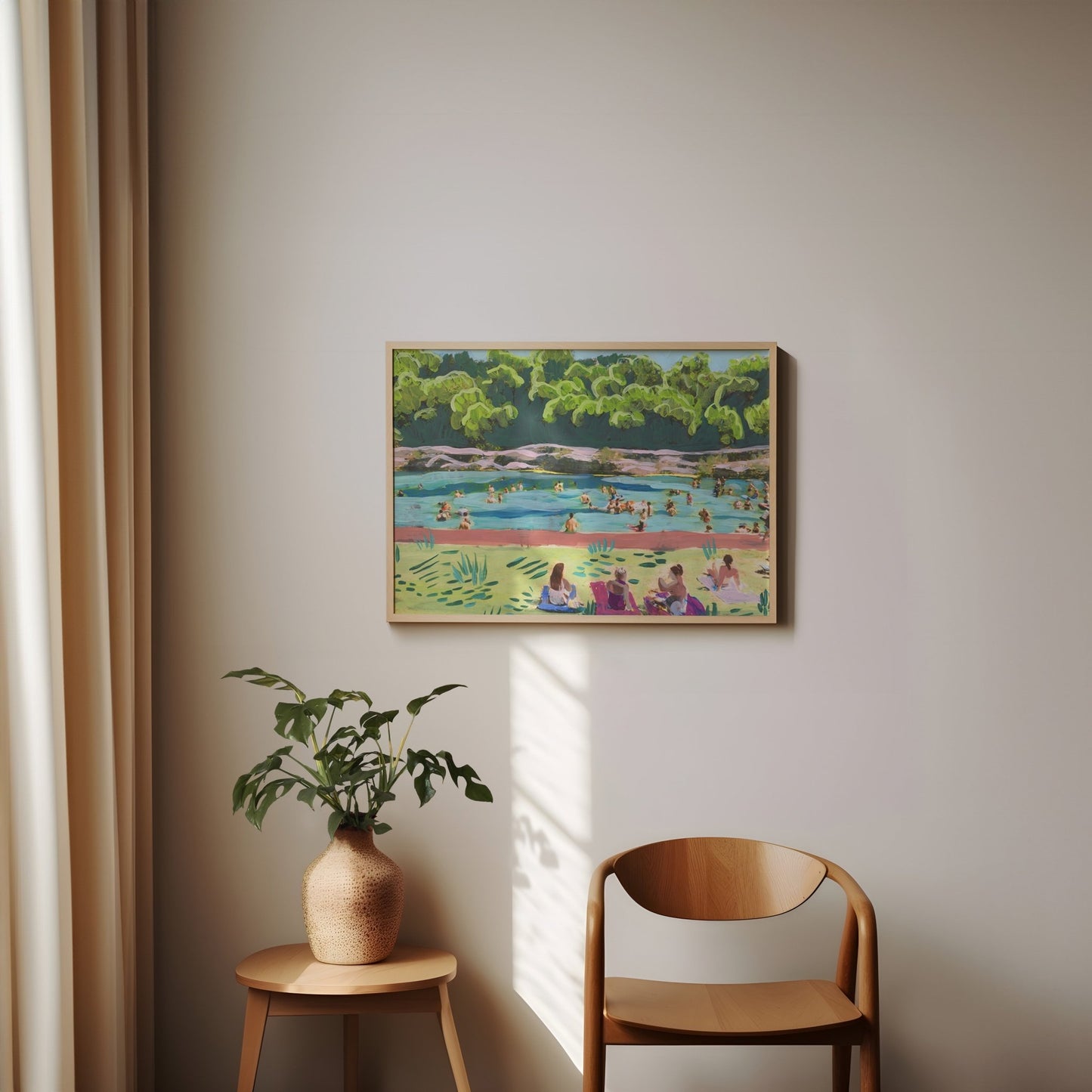 Colorful Barton Springs Swimming Print - El Baker Art