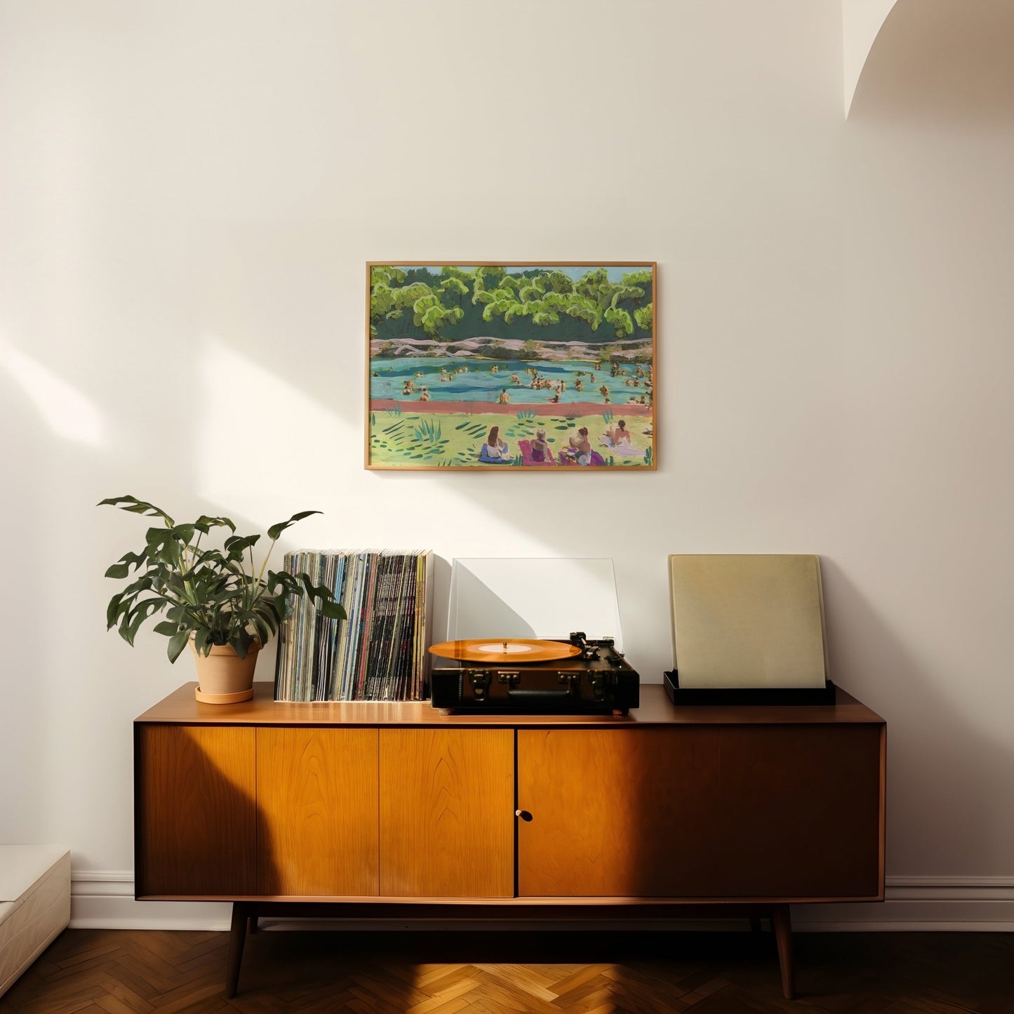 Colorful Barton Springs Swimming Print - El Baker Art