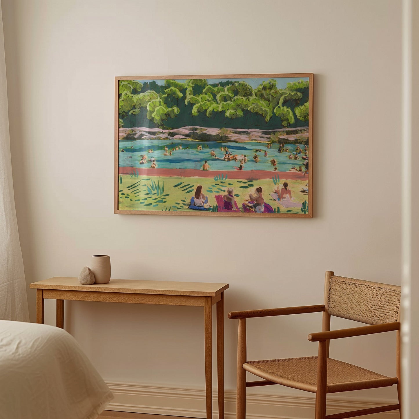 Colorful Barton Springs Swimming Print - El Baker Art