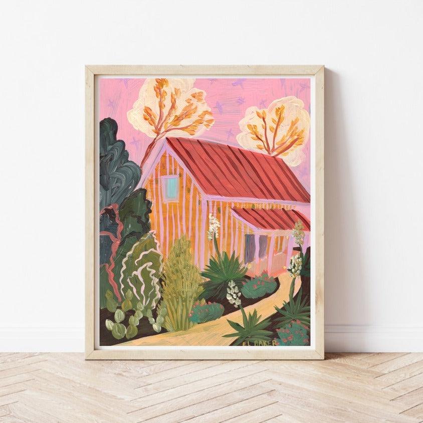 Colorful Hill Country Cottage Print - El Baker Art